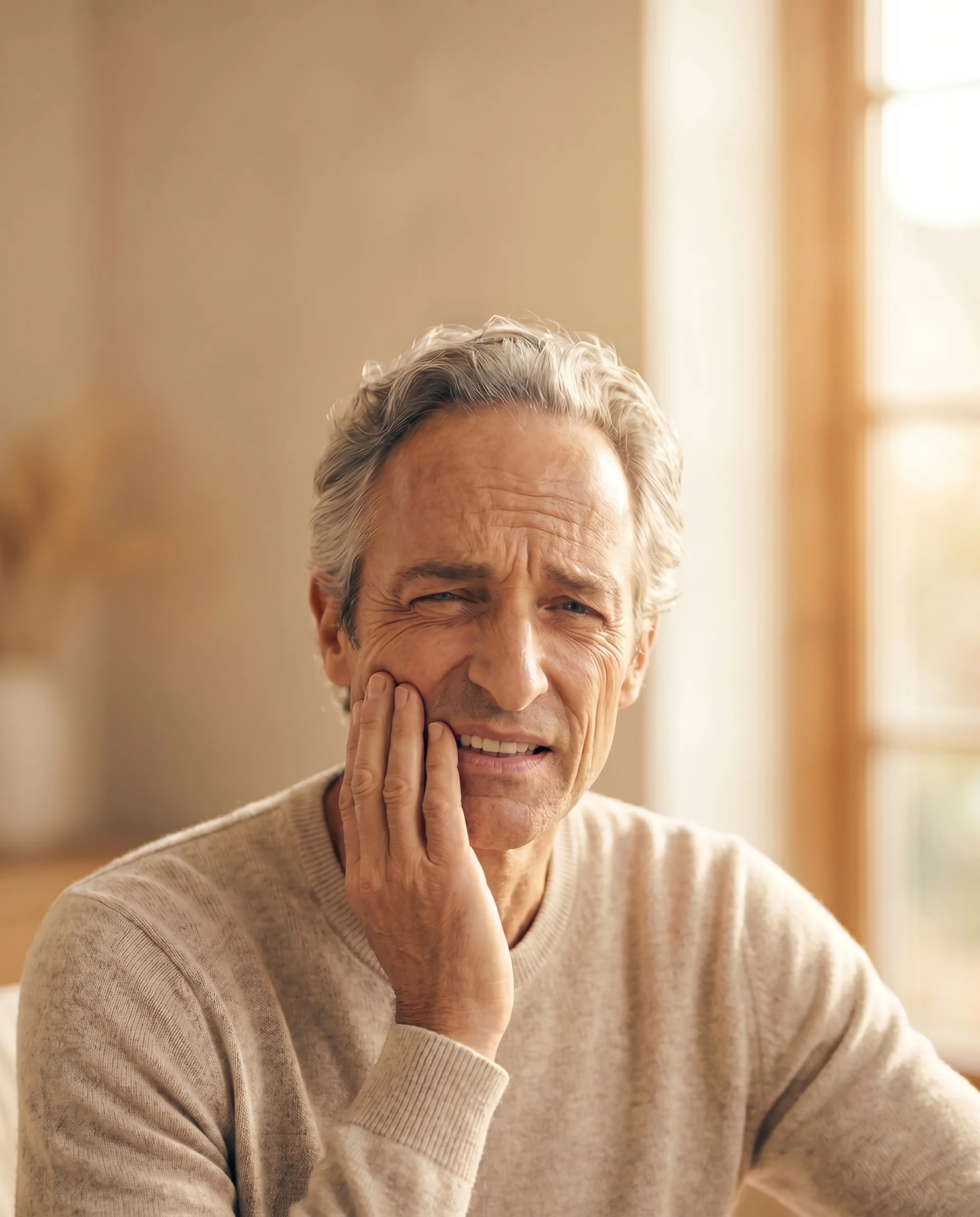 A seesmile dentist with a person during an urgent visit